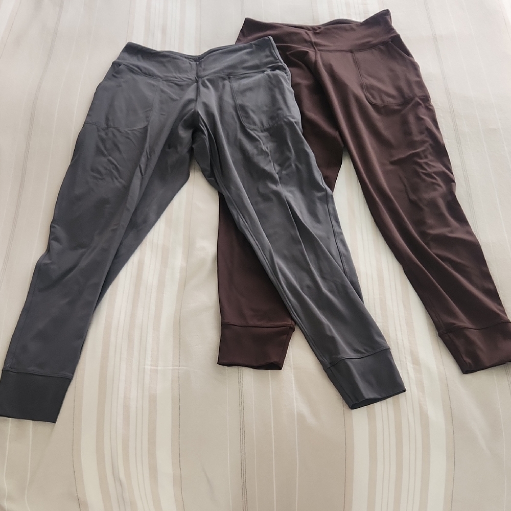 Gray and Brown Women's Jogger Leggings